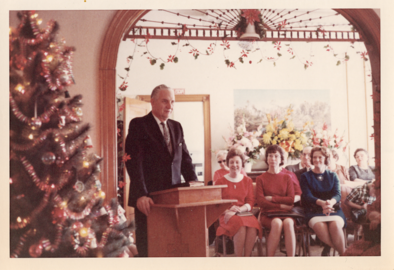 Pastor Roberson addresses a group of people