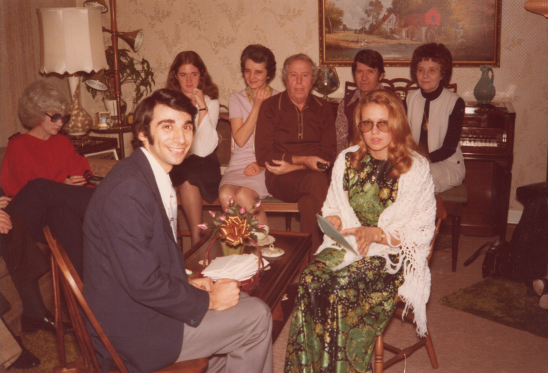 Missionary Al Perna fellowships with members of the congregation