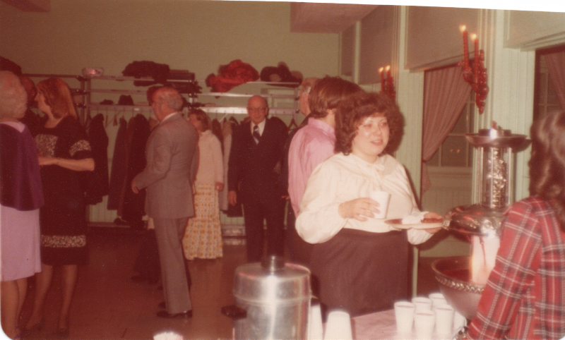 Congregants mingle