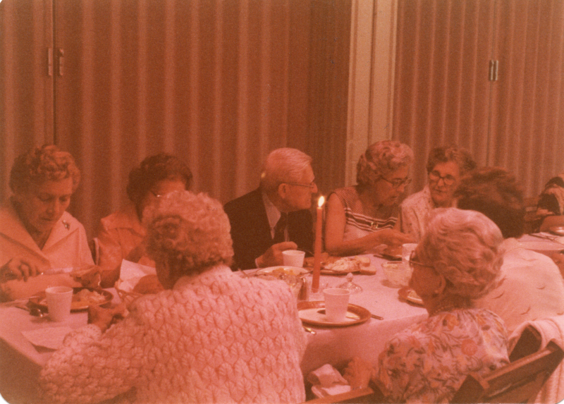 Congregants dine together