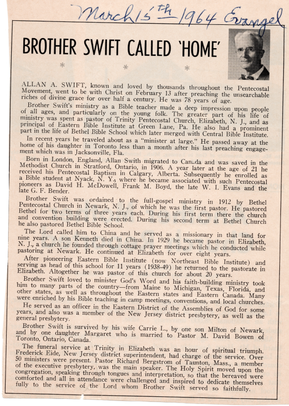 Obituary for Allan A. Swift