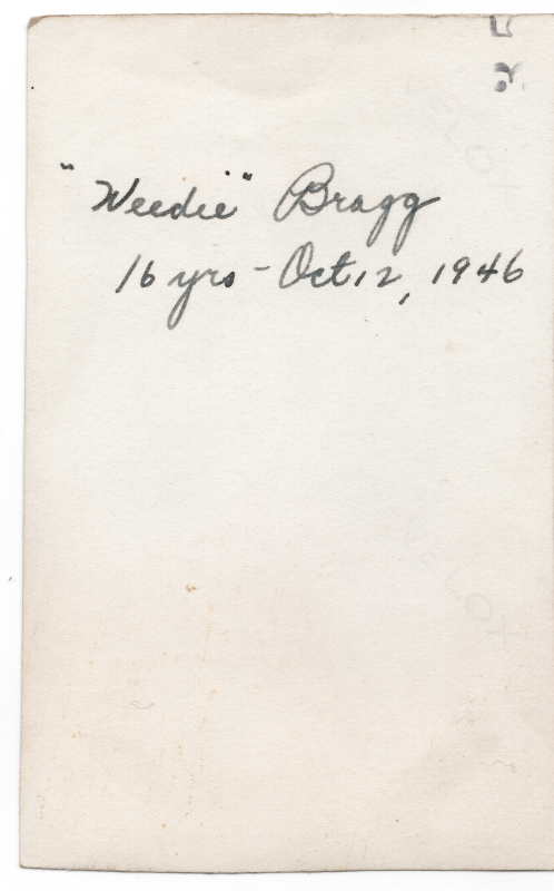"'Weedie' Bragg 16 yrs- Oct 12, 1946"