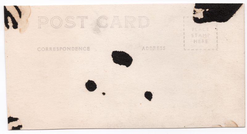 Backside of a postcard of "Weedie" Bragg