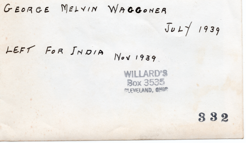 Details when the photograph was taken and when the Waggoners left for India