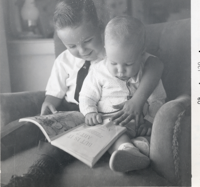 Paul and Lee Cantelon read Reader's Digest