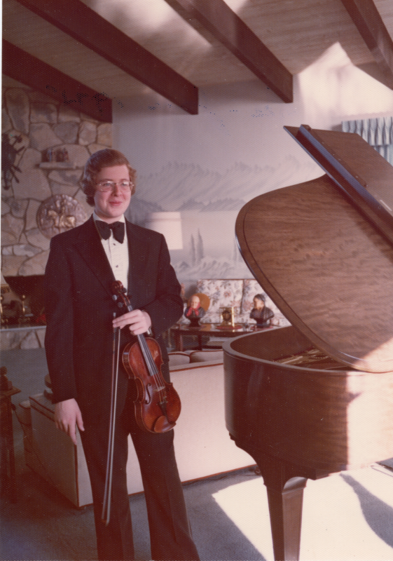Paul Cantelon poses with a violin