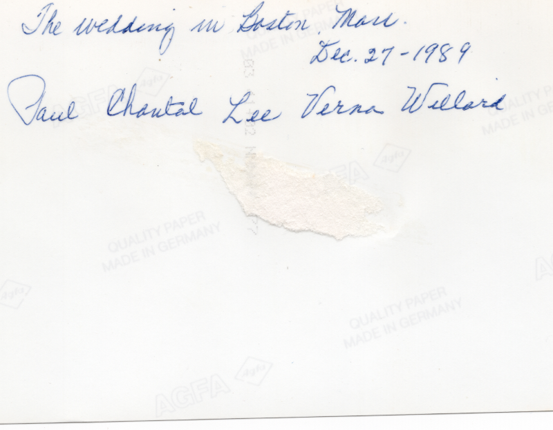 Names and date of the people in the photograph