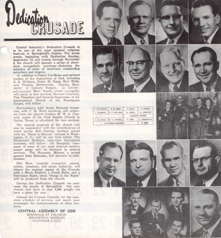 Page eighteen pullout: names and images of leaders of the Dedication Crusade