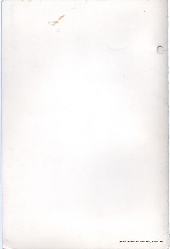 Back cover: Program lithographed by MWM Color Press, Aurora, Mo.