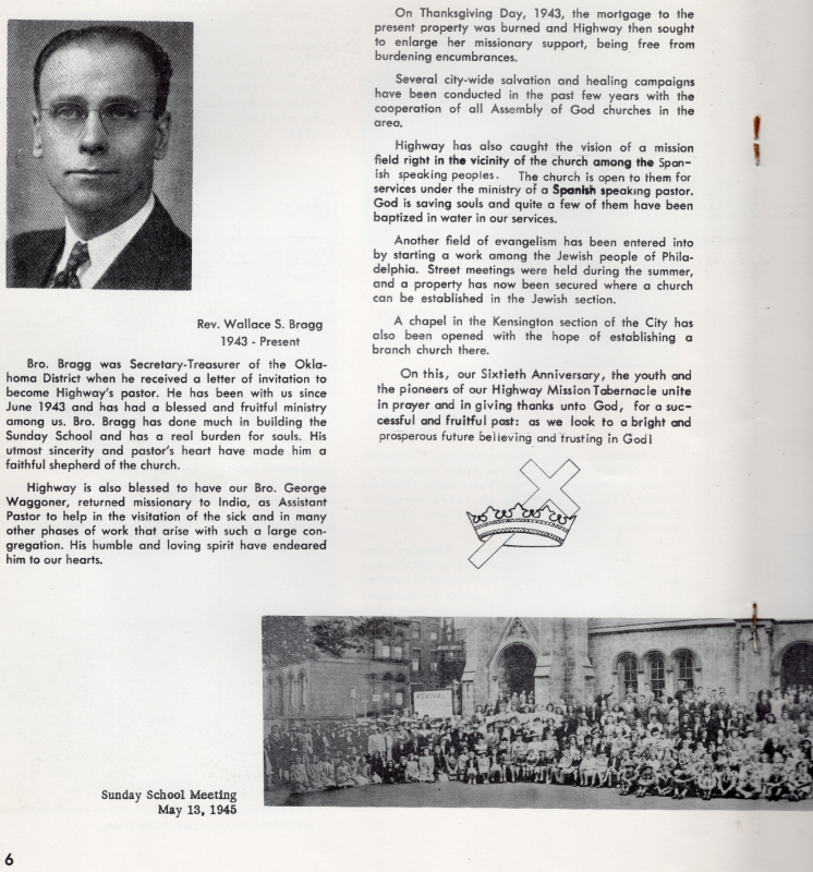 Page eight: History of Highway, Rev. Wallace Bragg