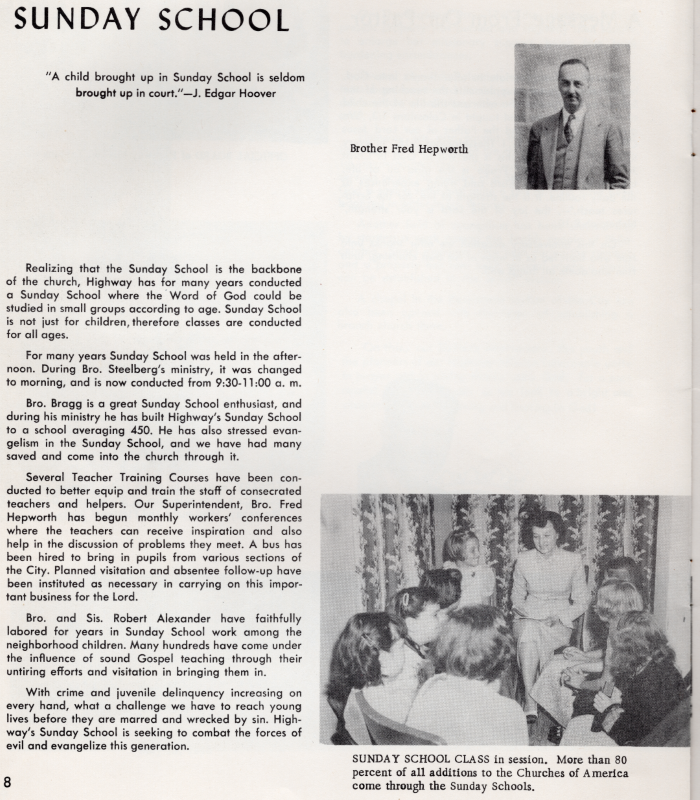 Page ten: Sunday School