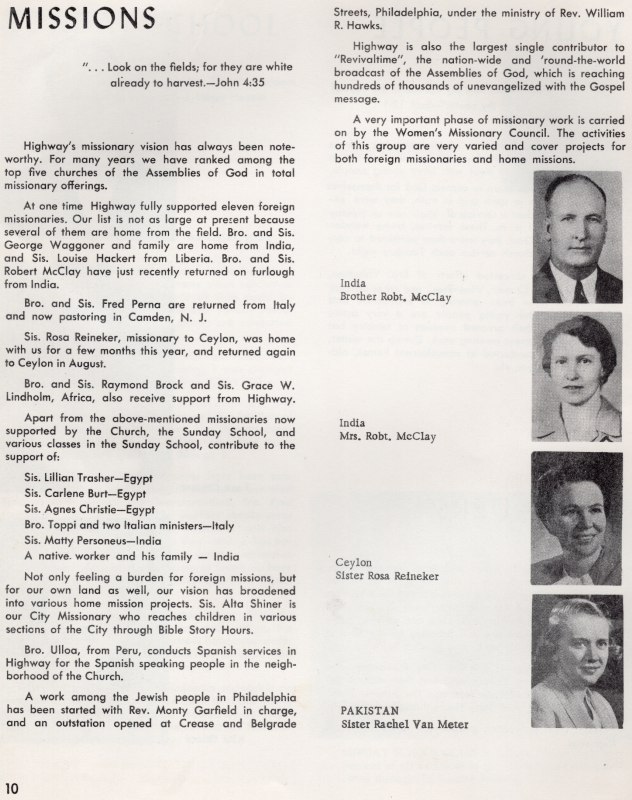 Page twelve: Missions