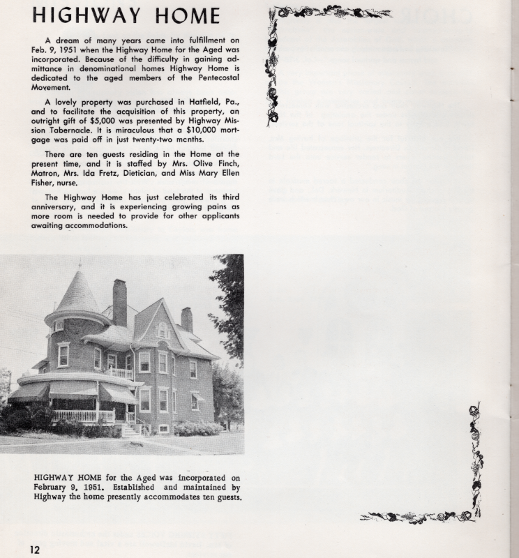 Page fourteen: Highway Home for the Aged