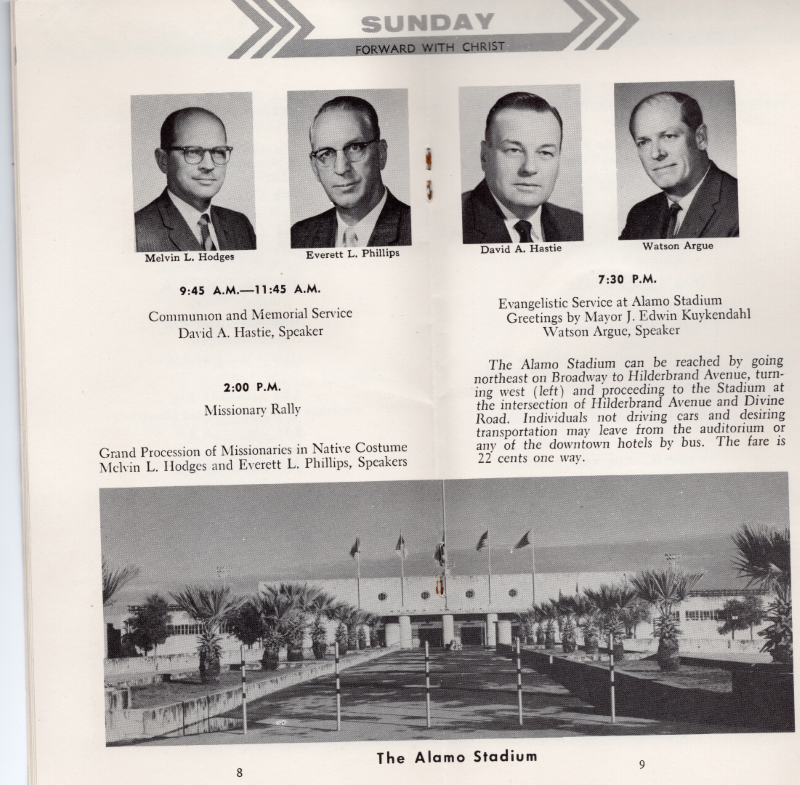 Page nine: Sunday morning and afternoon schedule, Page ten: Sunday evening schedule