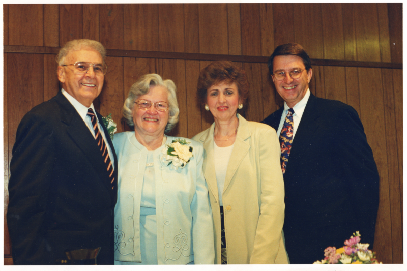 Mr. and Mrs. Bogdan smile with Mr. and Mrs. Wegner