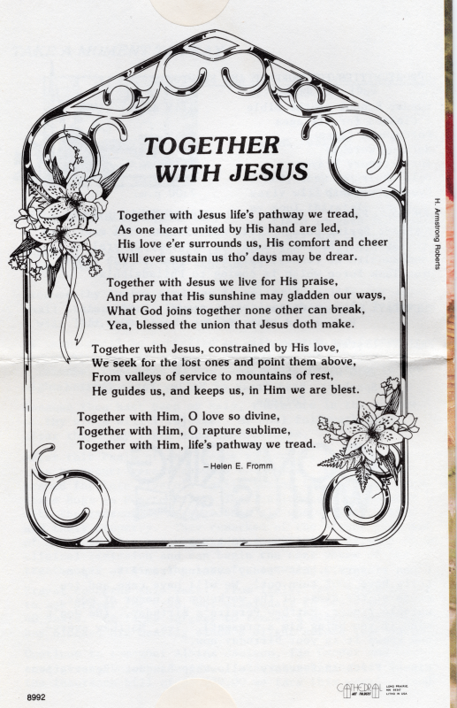 Poem by Helen E. Fromm, "Together with Jesus"