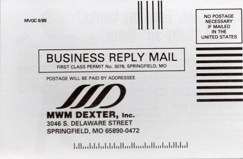 Company's order information, MWM Dexter, Inc. in Springfield, MO
