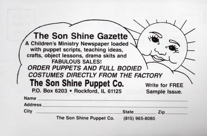 Advertisement for a children's ministry newspaper