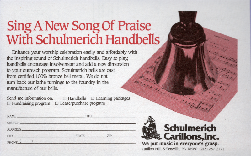 Advertisement for Schulmerich Handbells