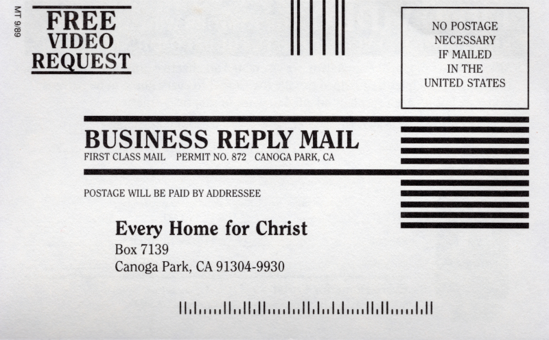 Company's order information, Every Home for Christ in Canoga Park, CA