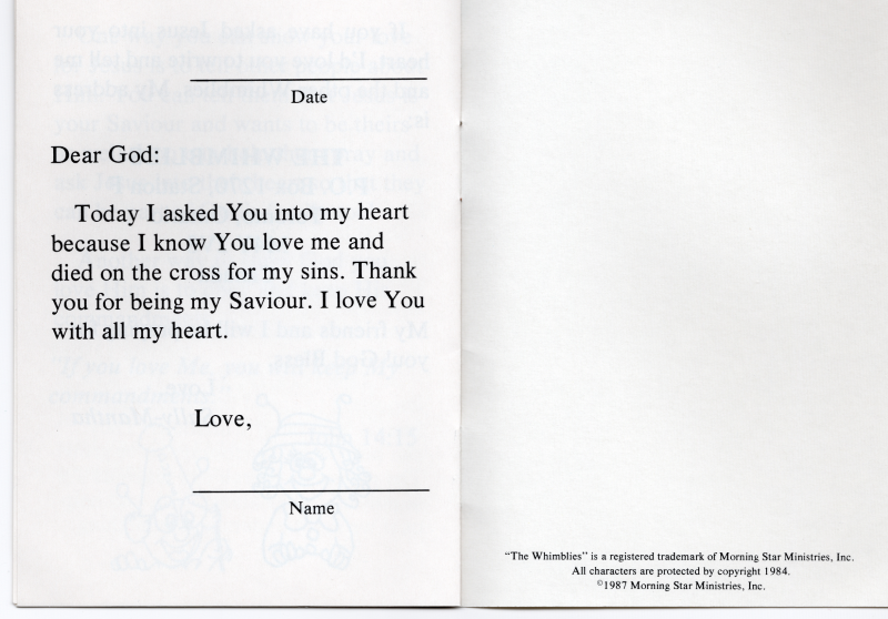 Letter about asking God into one's heart