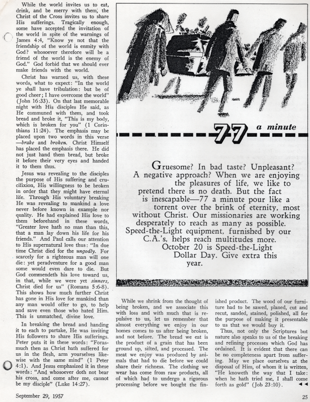 Copy of an article written by Reverend Bragg