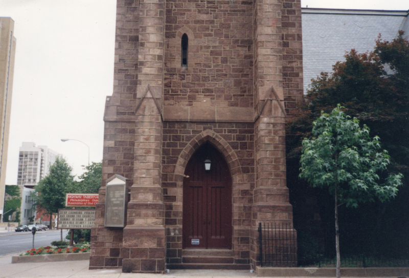 Photograph of the exterior of the church building at 18th and Spring Garden streets