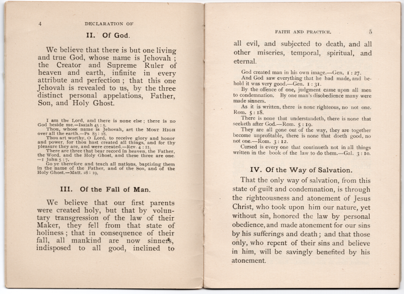 Declaration of God, of the Fall of Man, of the Way of Salvation