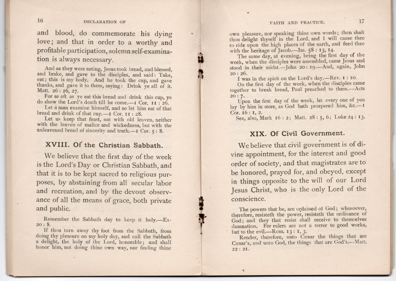 Declaration of Christian Sabbath, of Civil Government