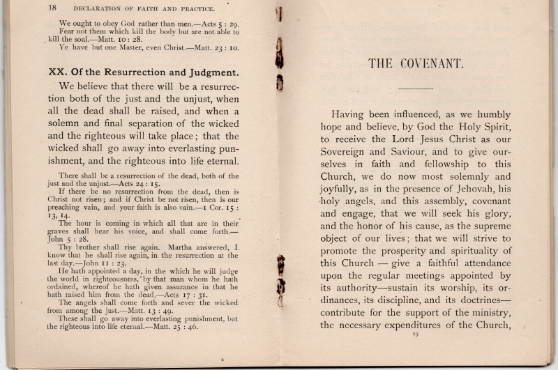 Declaration of the Resurrection and Judgment; The Covenant
