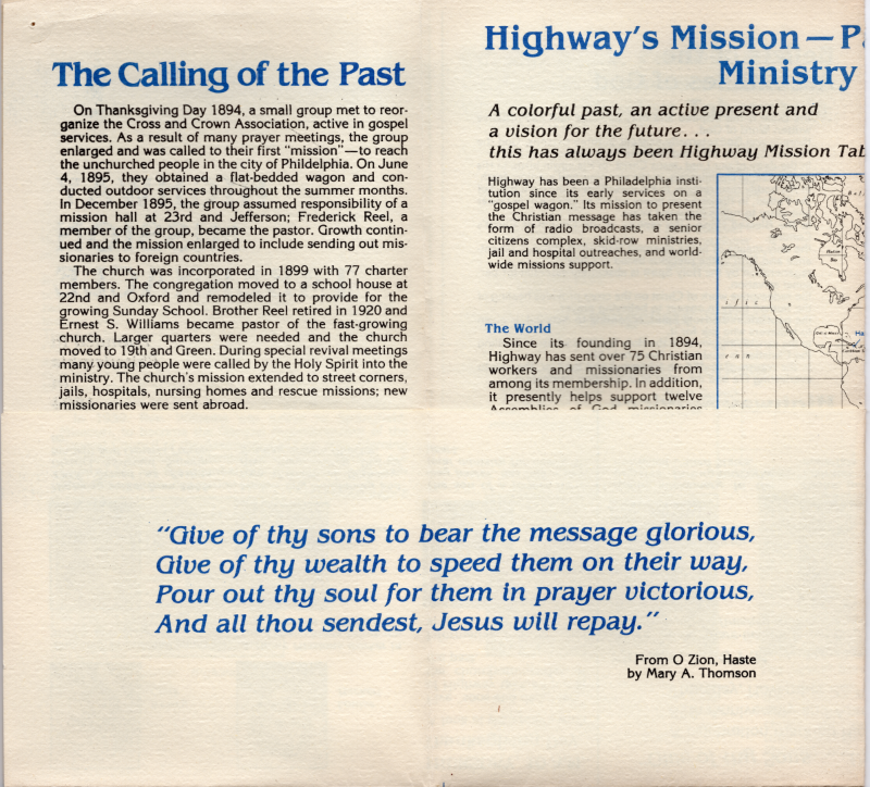Fold-up quote from Mary Thomson