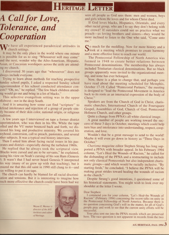 Article: "A Call for Love, Tolerance, and Cooperation"
