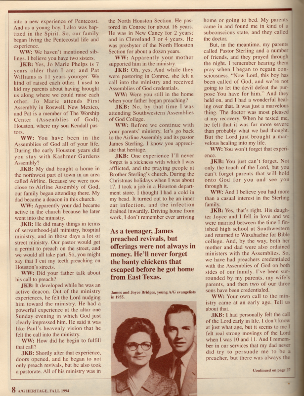Article: "Reflecting on a Godly Heritage: The Important Roles Parents, Grandparents, and In-Laws Played in the Life of James K. Bridges"