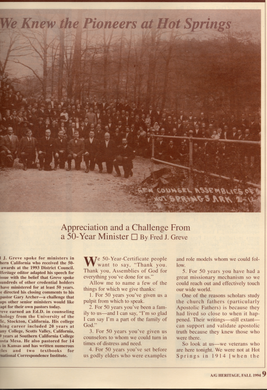 Article: "Appreciation and a Challenge from a 50-Year Minister"