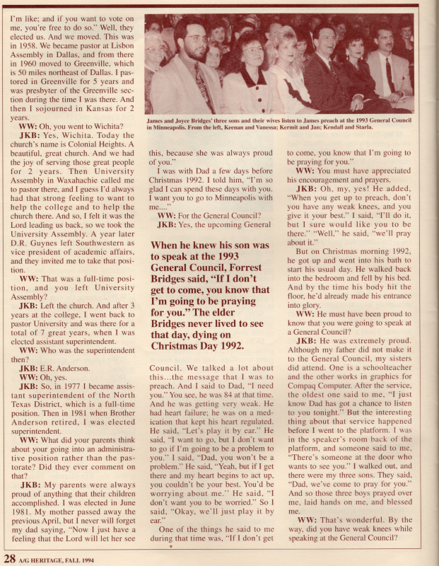 Article: "Reflecting on a Godly Heritage: The Important Roles Parents, Grandparents, and In-Laws Played in the Life of James K. Bridges"