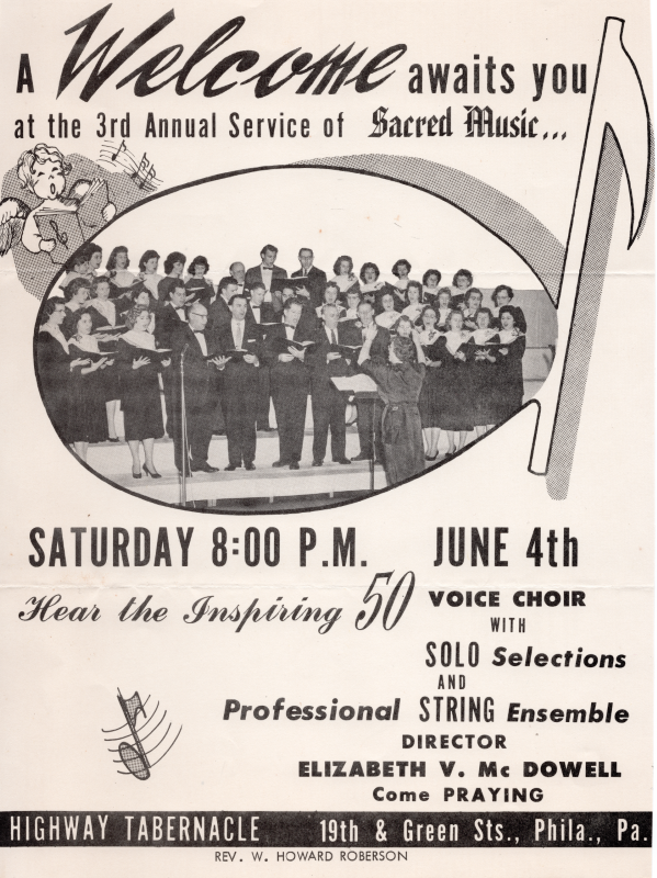 Flyer advertising the Third Annual Service of Sacred Music