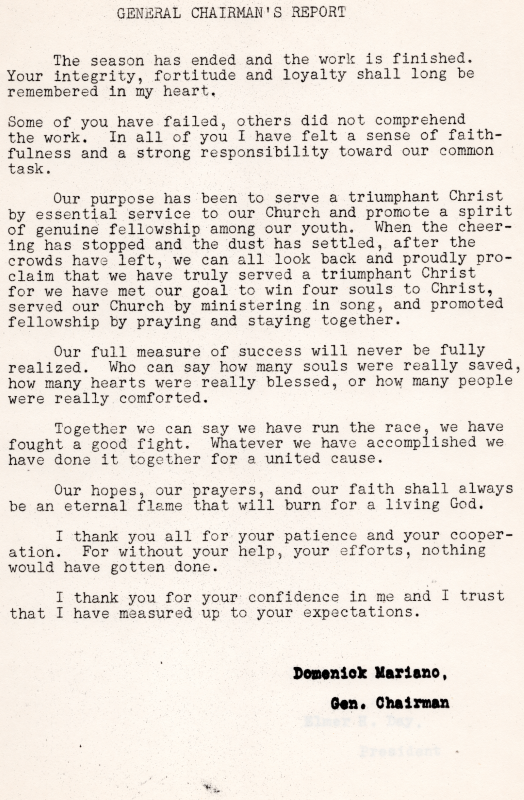 General Chairman's Report