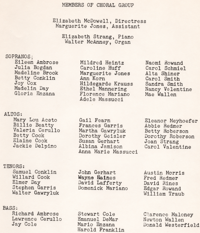 Members of the Choral Group