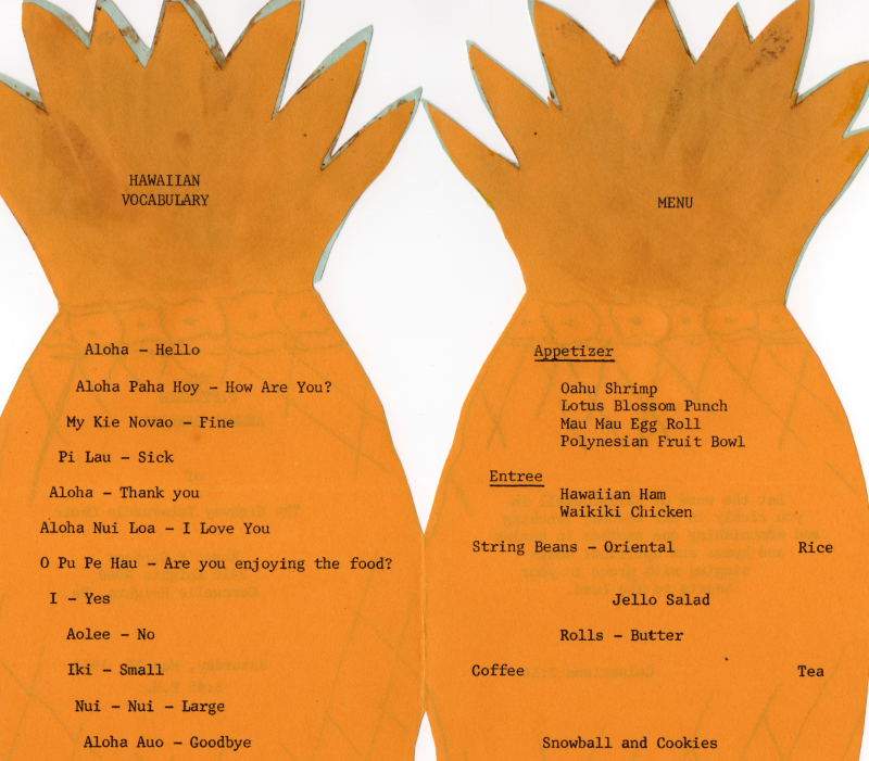 Hawaiian Vocabulary; Menu