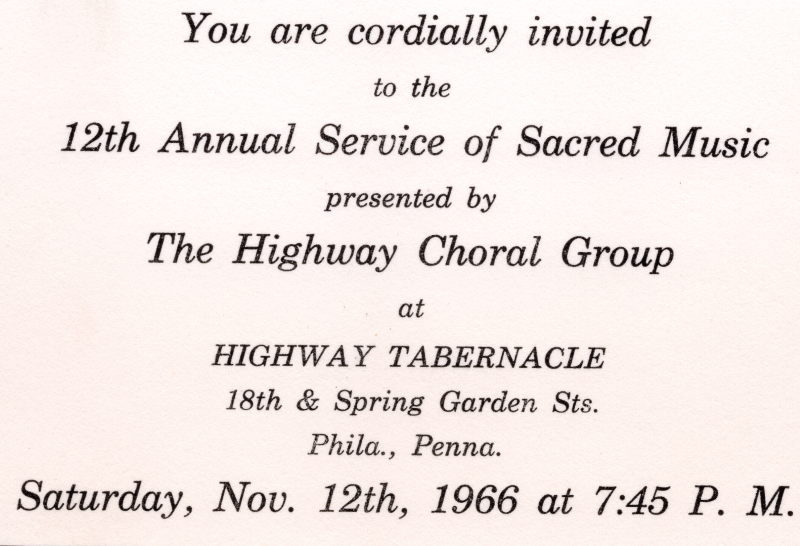 Invitation card with Service details