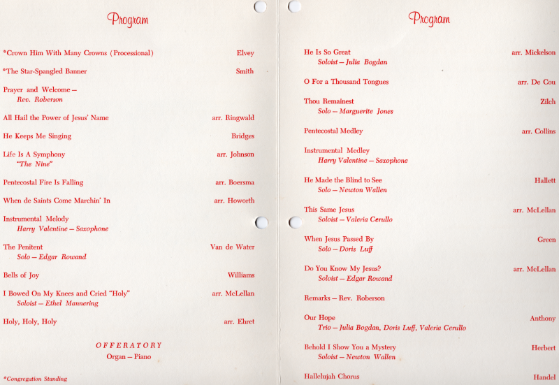 Program of performances