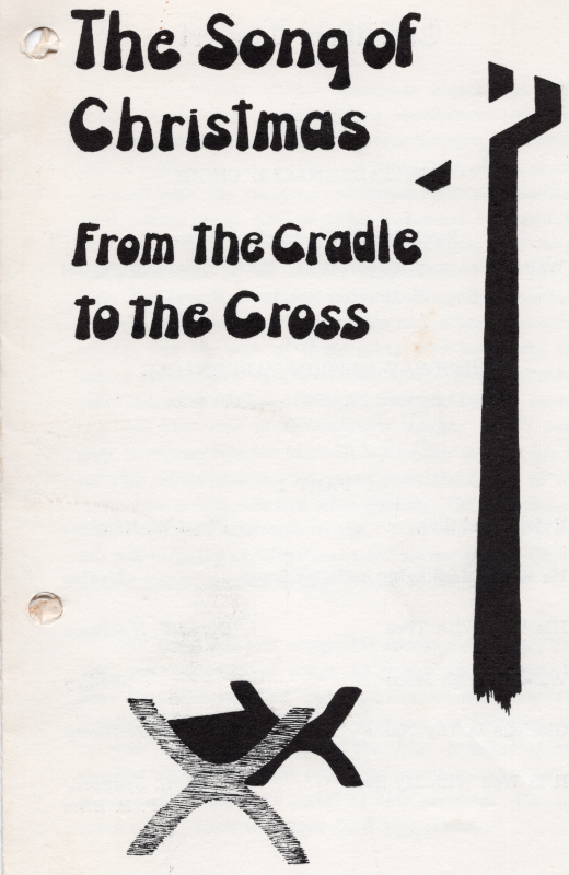 Cover Page, Text: The Songs of Christmas from the Cradle to the Cross, Images: Illustration of a manger and a cross