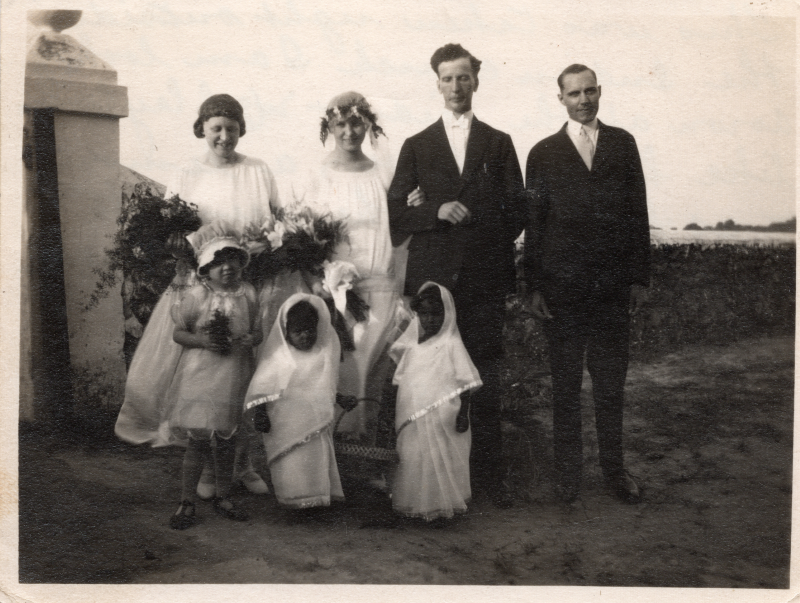 Photograph of the marriage of Helen and Robert McClay in Namburg, India