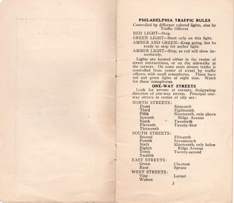 Traffic rules, list of one-way streets