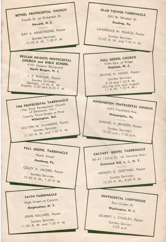 Information about ten churches in the district