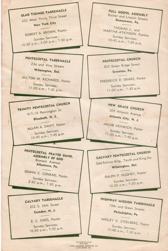 Information about ten churches in the district