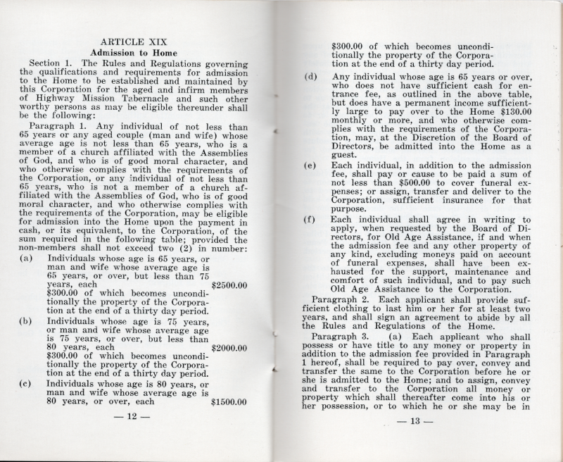 Article XV: Bonds, Article XVI: Standing Committees, Article XVII: Seal, Article XVIII: Dissolution of The Corporation