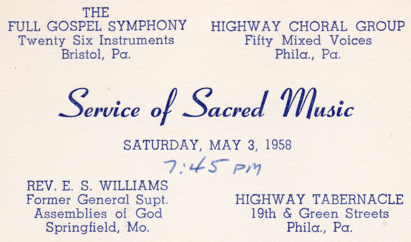 Invitation to the Service of Sacred Music