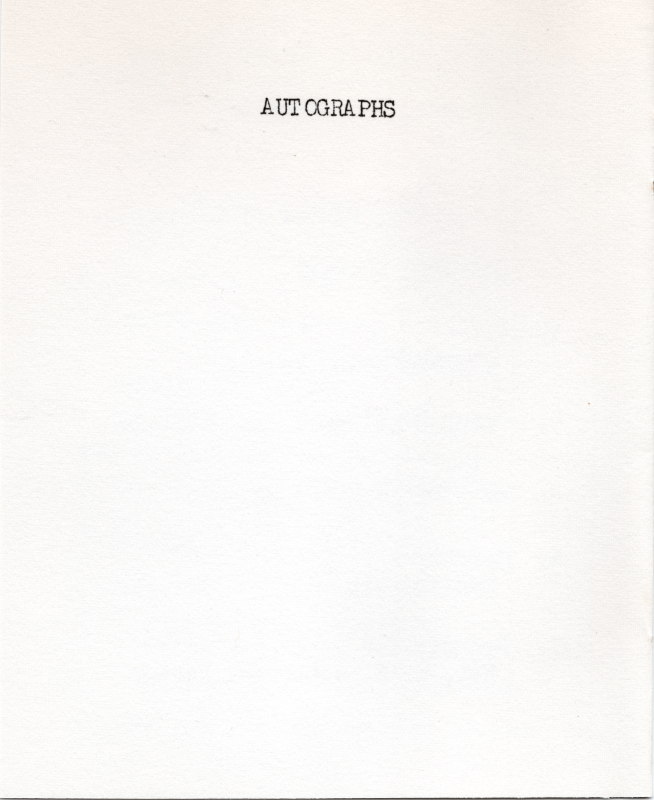 Page for autographs