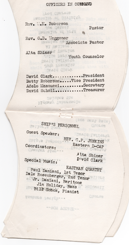"Officers in Command"; "Ship's Personnel"